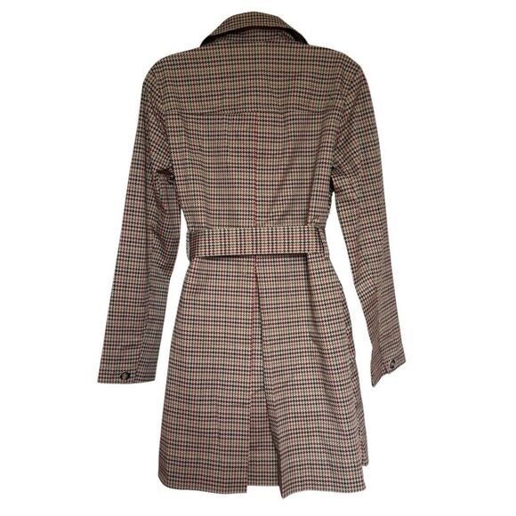 CAbi Houndstooth Sherlock Trench Coat Style# 3734 Sz M Excellent/Near New Sz M - Picture 2 of 12